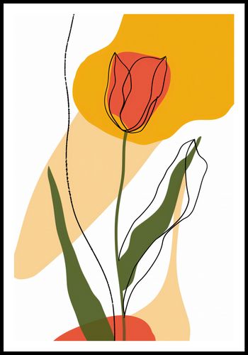 Plakat 61x90,5cm Przerysowany Tulipan na Arena.pl