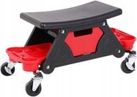 Taboret warsztatowy stołek obrotowy 360° na kółkach z półką SilverTools