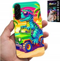 ETUI DO SAMSUNG GALAXY A17 5G - DINOZAUR W CIĘŻARÓWCE WZORY DLA DZIECI