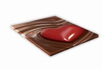 SZKLANA DESKA KUCHENNA 30x30 418f Serce czekolada