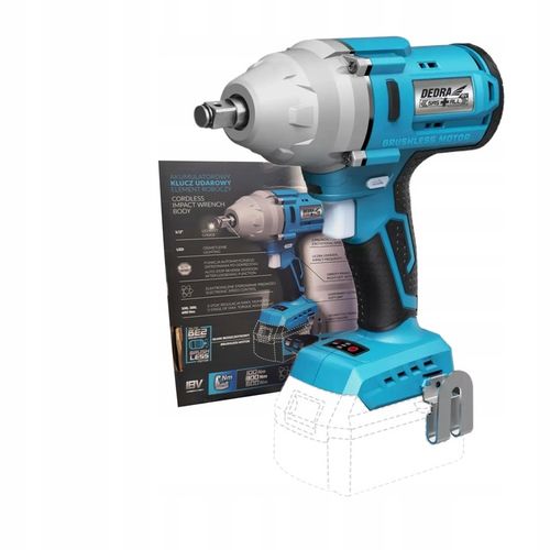 DEDRA KLUCZ UDAROWY 18V AKUMULATOROWY 1/2" 600Nm BEZSZCZOTKOWY DED7157 na Arena.pl