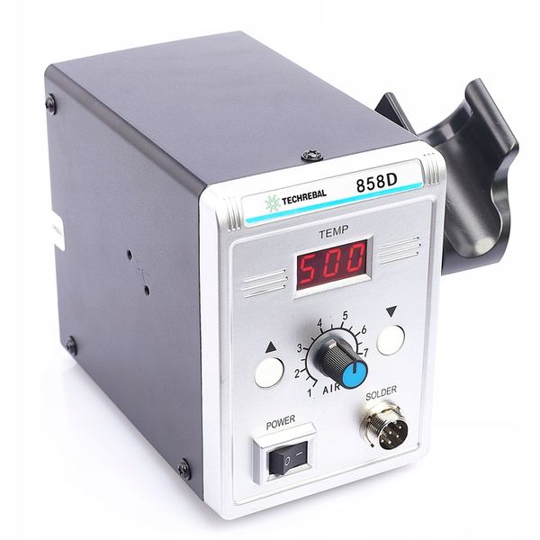 STACJA LUTOWNICZA SPAWARKA HOT-AIR 858D 700W 100-500°C ZESTAW TECHREBAL zdjęcie 10