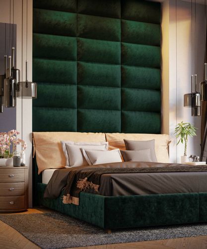 PANELE TAPICEROWANE ŚCIENNE WEZGŁOWIE 3D 50cm x 30cm Welur na Arena.pl