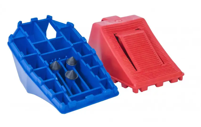 Klin blokada pod koła 9cm czerwony zdjęcie 3