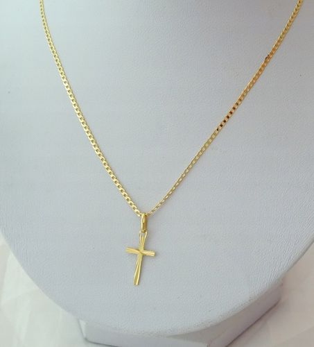 ŁAŃCUSZEK ZŁOTY PEŁNY + KRZYŻYK 55 CM. PR. 585 na Arena.pl