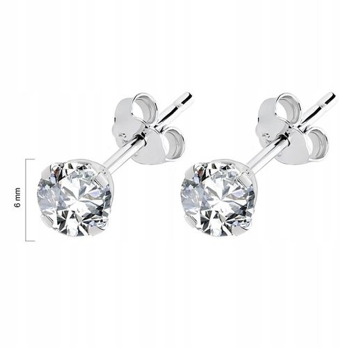 Srebrne kolczyki białe cyrkonie sztyft srebro 925 LAPRII na prezent na Arena.pl