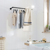 2x wieszak ścienny na ubrania czarny LOFT wiszący