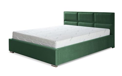 Łóżko tapicerowane z stelażem IMBIR zielony 200x200 na Arena.pl