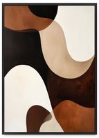Plakat czarna ramka brązowa abstrakcja 21x30 cm w czarnej ramie
