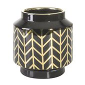 Wazon dekoracyjny z dolomitu ze złotym wzorem EMERA 18x19 czarny x2