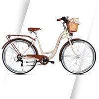 Damski rower miejski rama 19" koło 28" SHIMANO 7 biegów + KOSZ WIKL BEŻ
