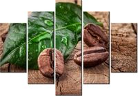 105CM 150CM OBRAZ 5 ELEM ZIARNA KAWY DESCE DRUK