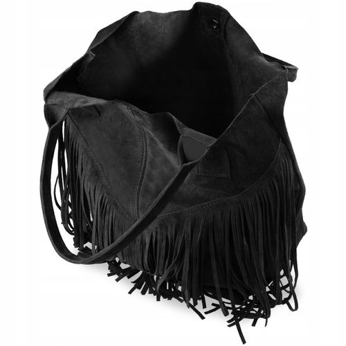 TOREBKA Worek Włoska Torba VERA PELLE Zamszowa SKÓRZANA Shopper Duża BOHO na Arena.pl