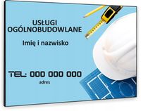 TABLICZKA REKLAMOWA szyld z dibondu 40x30 cm usługi ogólno budowlane