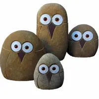 ozdoby do ogrodu z kamieni figurki sowy zestaw 4sz