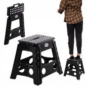 Taboret składany stołek podnóżek antypoślizgowy czarny Easyform 40cm