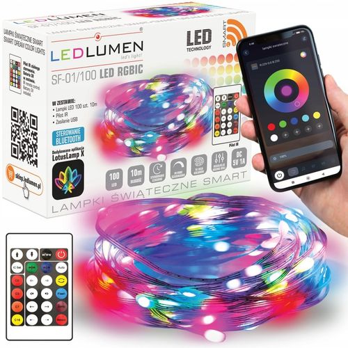 Inteligentne Lampki Świąteczne Choinkowe LED 10m Bluetooth SMART Aplikacja na Arena.pl