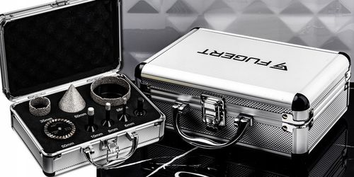 OTWORNICA DIAMENTOWA KORONKA DO GRESU PŁYTEK ZESTAW 6-68MM STOŻEK + na Arena.pl