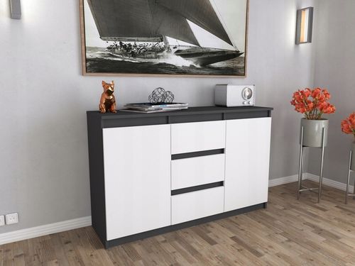 Komoda WOTAN BIALA z szufladami Duza Szafka AGA 120cm do Sypialni na Arena.pl