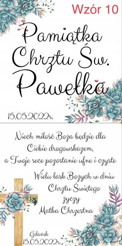 Prezent na chrzest w drewnianym pudełku dedykacja na Arena.pl