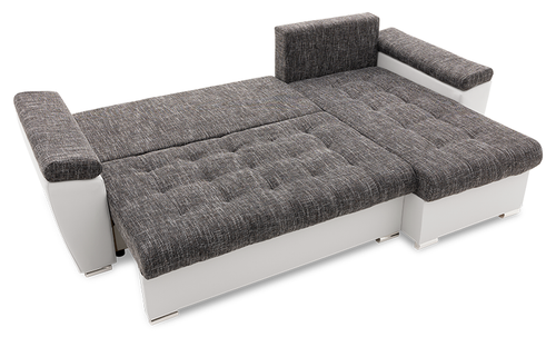 Narożnik rozkładany, prawy, MAGNUS, ekoskóra, 253cm,  biały | TYLETEGOTU na Arena.pl