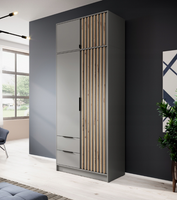 Wysoka Szafa + Nadstawka 105cm Lamele h 250cm NELA