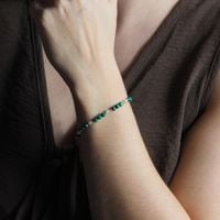 Bransoletka mix - Malachit, Kwarc Różowy, Cytryn, Hematyt i srebro złocone