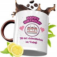 Kubek Bordowy 70 Urodziny Na Urodziny Prezent Z Nadrukiem Ze Zdjęciem