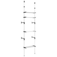 System teleskopowych drążków z półkami do garderoby, aluminiowy