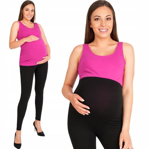 SPODNIE DAMSKIE CIĄŻOWE LEGGINSY BAWEŁNA CZARNE WYSOKI STAN LEGINSY XL na Arena.pl