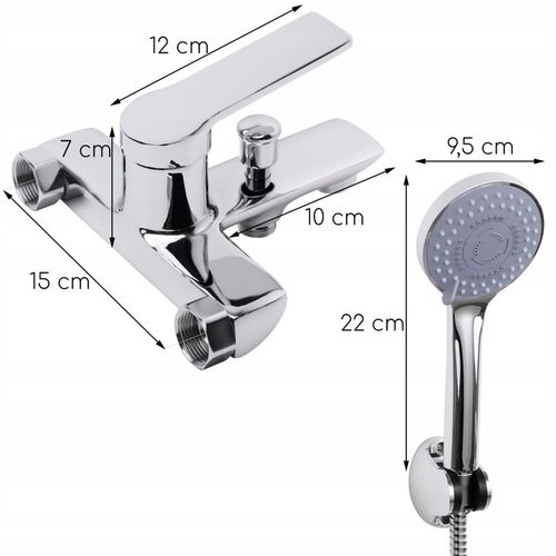 Bateria wannowa z prysznicem i wężem ścienna kran do wanny prysznic na Arena.pl