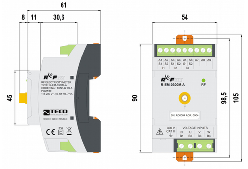 R-EM-0300M-A RFOX2 3-fazowy licznik prądu TXN 142 09.A na Arena.pl