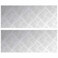 Płytki w Szachownicę 2 pcs Srebrny 50 x 20 cm Aluminium