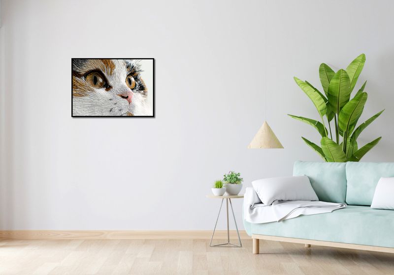 Plakat 70x50cm Nitkowany Kot zdjęcie 4