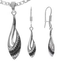 SREBRNY ELEGANCKI KOMPLET ŁEZKI Z CYRKONIAMI SREBRO PRÓBY 925 KROPLE