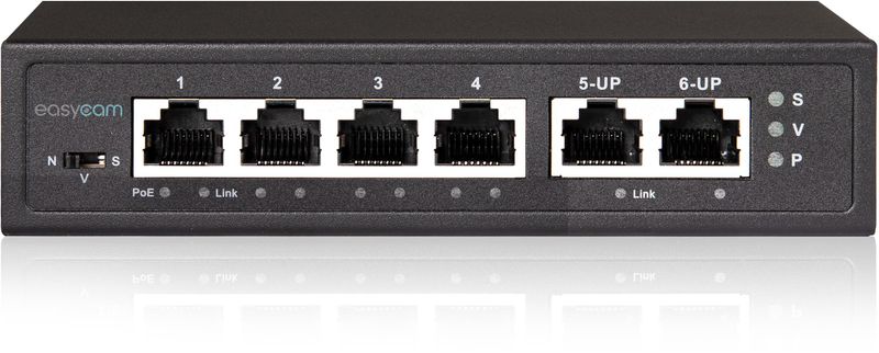 Switch PoE EasyCam 4FE z uplinkiem 60W zdjęcie 1
