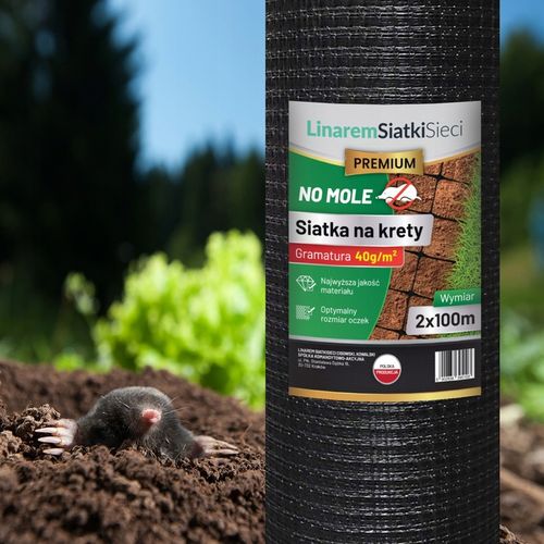 SIATKA NA KRETY 2x100m PREMIUM 40g POD TRAWNIK PRZECIW KRETOM POLSKA na Arena.pl