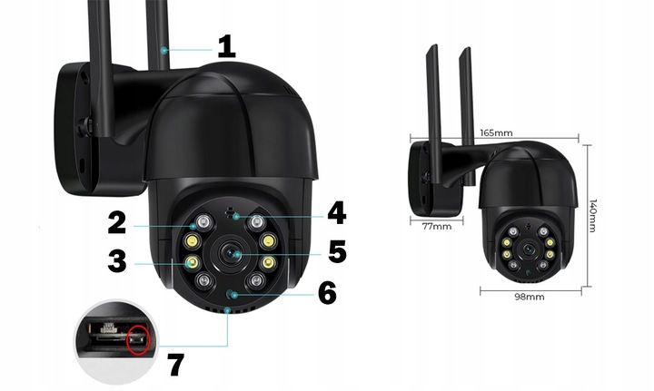 KAMERA OBROTOWA ZEWNĘTRZNA 8MP PRAWDZIWE 4K ULTRA UHD WIFI IP DETEKCJA 8MPx zdjęcie 13