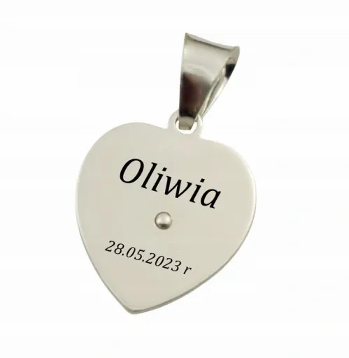 Łańcuszek Srebrny Wenecjana z Medalikiem Złoconym Serduszko Grawer Gratis zdjęcie 8