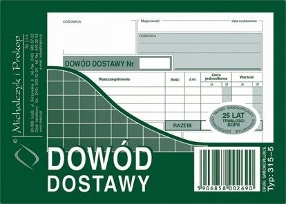DOWÓD DOSTAWY A6 315-5 zdjęcie 1
