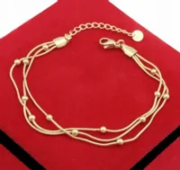 BRANSOLETKA STAL CHIRURGICZNA ZŁOTA ŻMIJKA TRIO KULECZKI