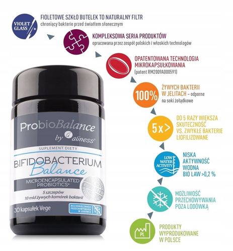 Aliness ProbioBALANCE Bifidobacterium Balance 10 mld PROBIOTYK 30 kaps na Arena.pl