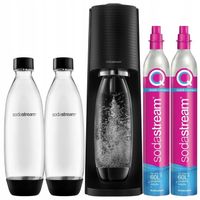Saturator SodaStream TERRA Czarny do Wody + 2 butelki 2x Butla z gazem CO2