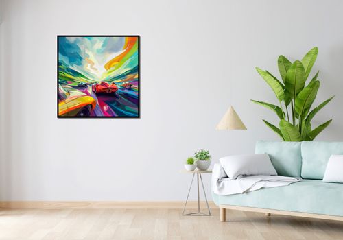 Plakat 80x80cm Wyścig Przy Barwach na Arena.pl