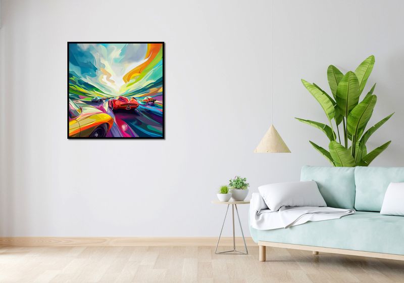Plakat 80x80cm Wyścig Przy Barwach zdjęcie 4