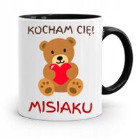 Kubek Czarny Dla Chłopaka Kocham Cie Misiaku Z Nadrukiem Ze Zdjęciem