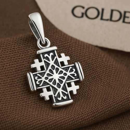 KRZYŻ SREBRNY 925 JEROZOLIMSKI SREBRO PRÓBA 925 na Arena.pl