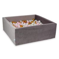 Suchy basen z piłeczkami 600 sztuk 110x110x40 Velvet lila (jasnoróżowe, perłowe, złote)
