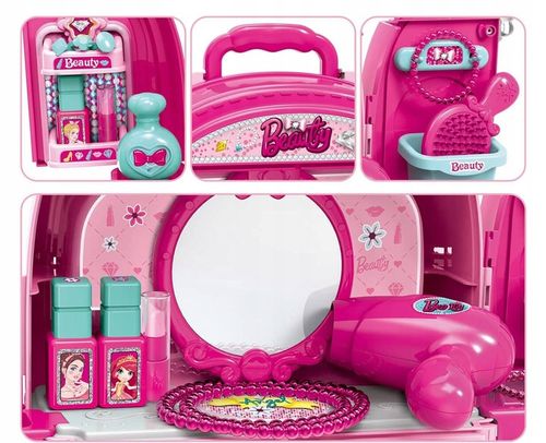 Toaletka WALIZKA domek z lalką PLECAK zestaw piękności 3w1 dla dziewczynek na Arena.pl