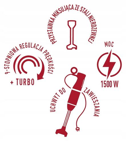 Blender ręczny srebrny/szary inox MPM MBL-33M na Arena.pl